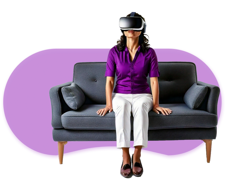 Woman enjoying VR experience